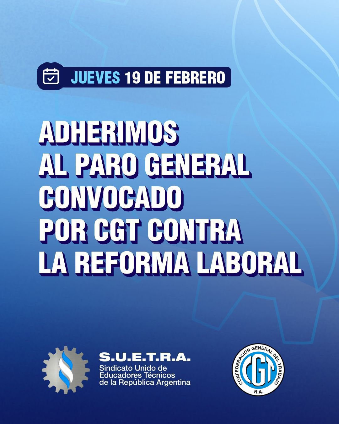 PARO NACIONAL CONTRA LA REFORMA LABORAL – SUETRA